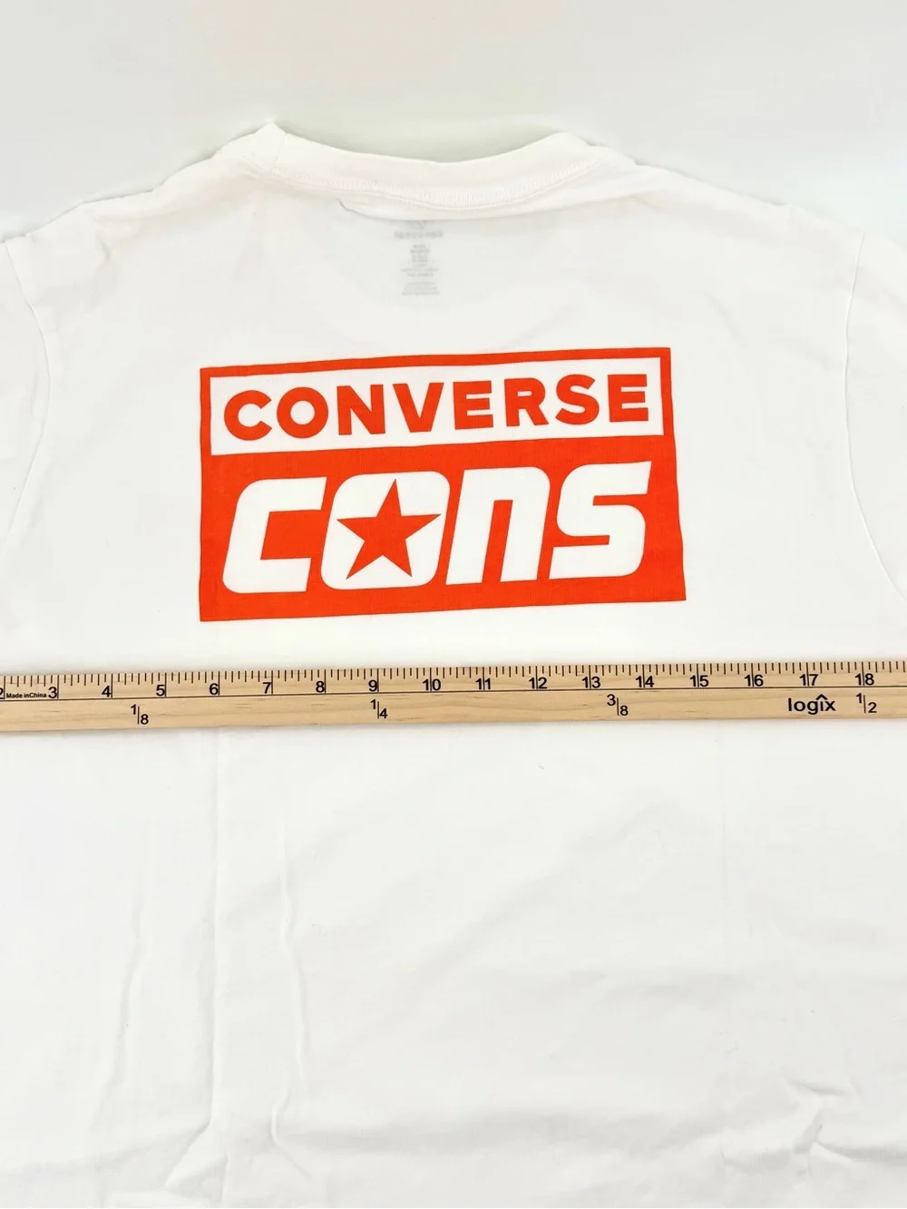 Converse CONS White Long Sleeve Logo Tee Men M Streetwear Skate Minimalist